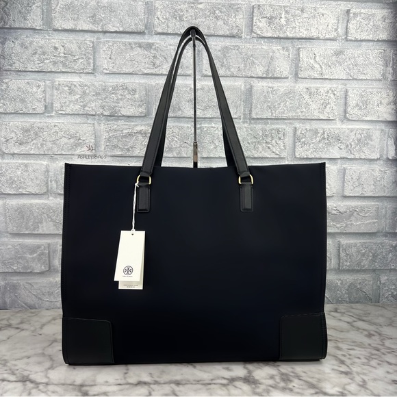 Tory Burch Large Ella Nylon Tote In Black - Picture 2 of 9